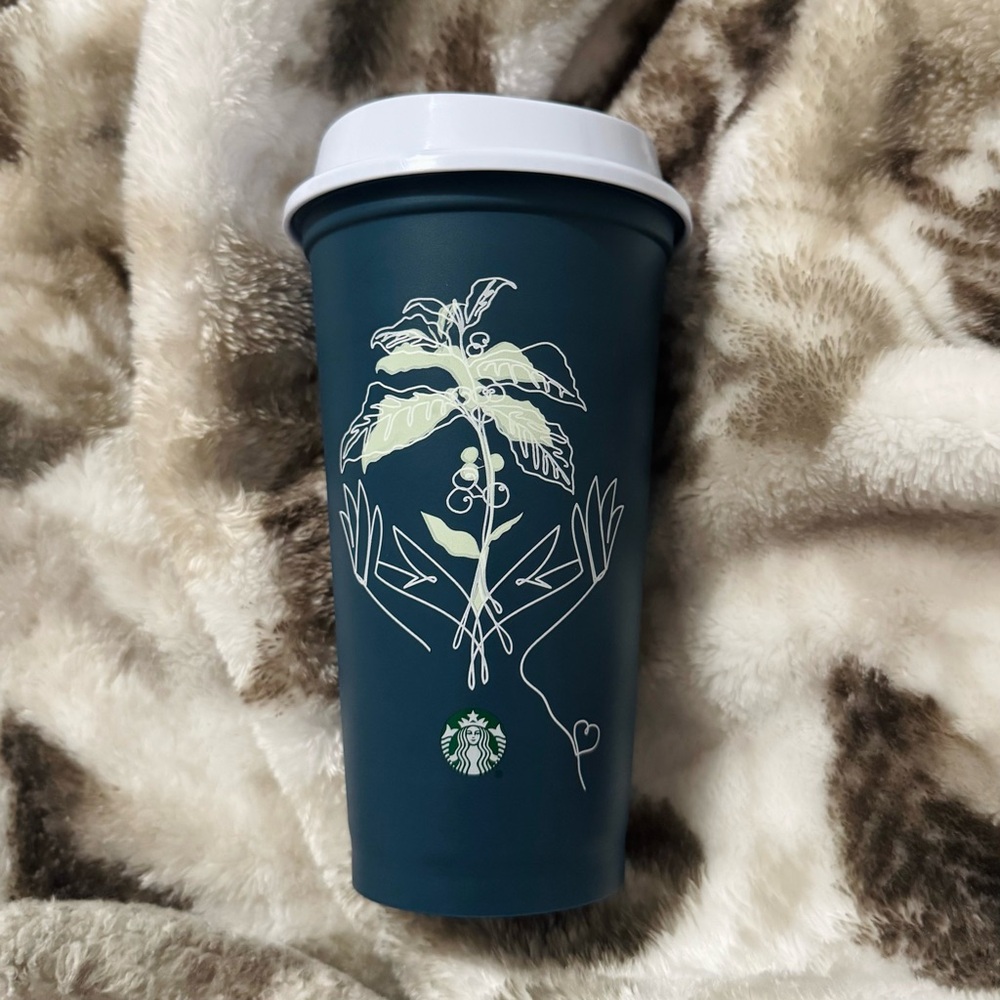 Starbucks Dark Teal Tumbler with White Lid